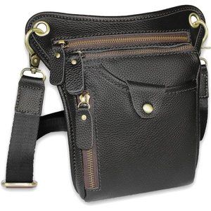 Genuine Leather hip bag Thigh Drop Leg Bag Waist fanny Pack for Men and Women